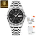 Artisan Dial Timepiece With Luminous Roman Indices Lux - Silver Black