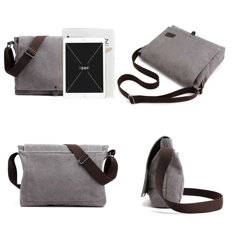 Crossbody Bag Canvas Satchel with Adjustable Strap