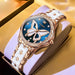 Watch Butterfly Dial Crystal Bezel and Luminous Hands - Blue