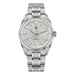 Classic Round Watch Textured Dial Luminous Hands - Silver White