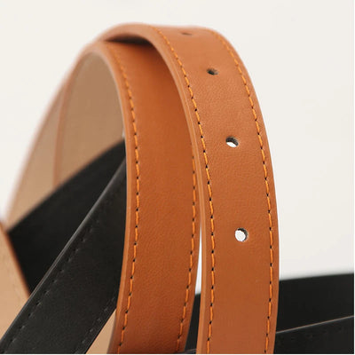 Classic Belt With Round Buckle For Dress And Jeans