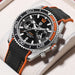 Sport Chronograph Quartz Watch with Silicone Strap - Black