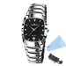Luxury Quartz Wristwatch for Men Rectangular Dial - Silver Black