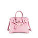 Lock Buckle Pebbled Tote With Structured Silhouette - Sakura Pink