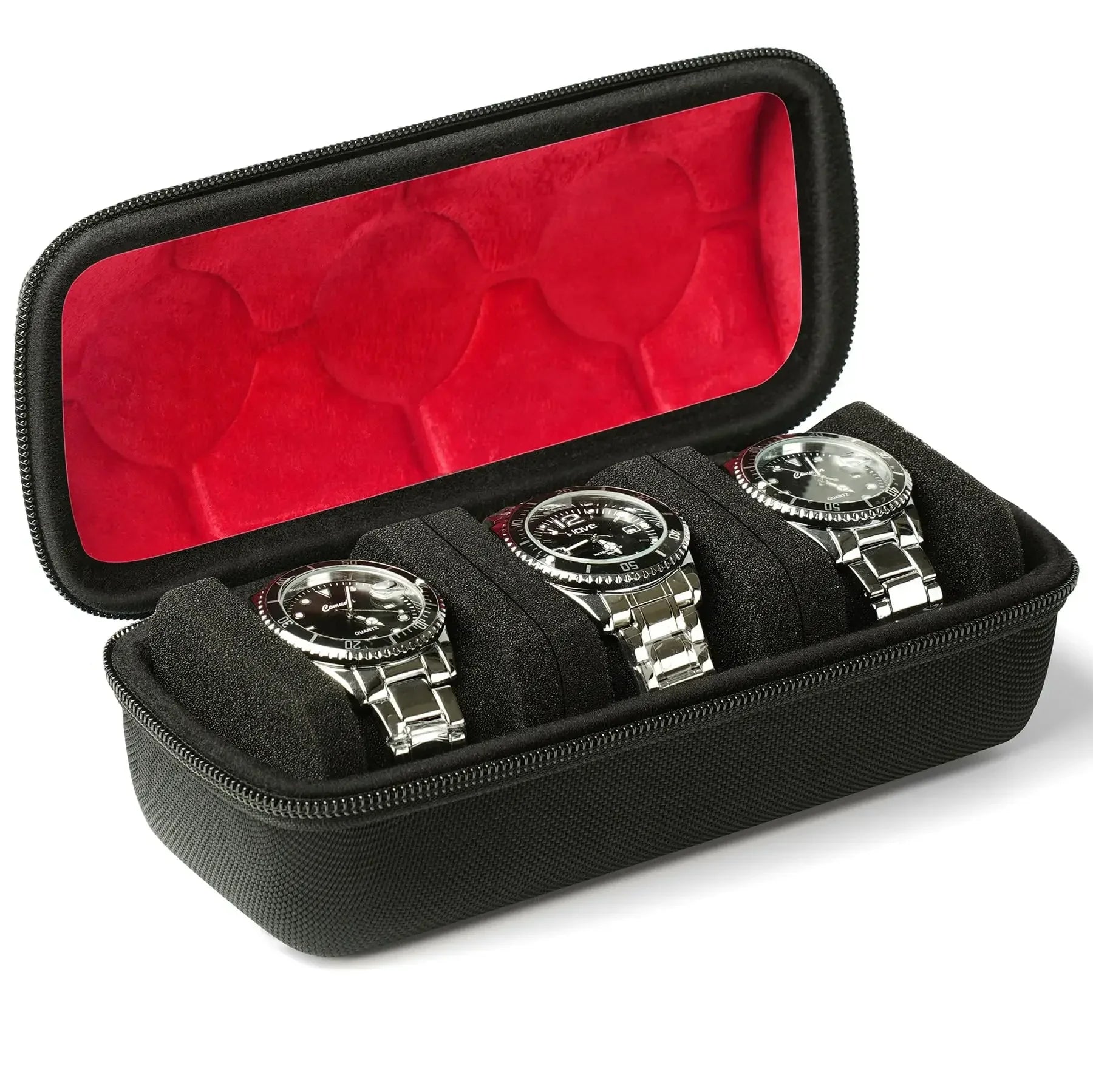 Watch Travel Case with Cushioned Slots And Form Fitting Pillow