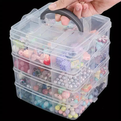 Three Layer Transparent Jewelry Storage Box Stackable