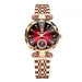 Wristwatch Quartz Movement Crystal Dial for everyday wear - Rose Gold Red S