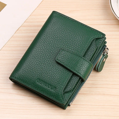 Wallet With Zippered Compartment And Card Slots Compact - WO2MEN