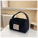Handbag with Bear Patch and Soft Finish Compact - Black