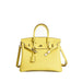 Lock Buckle Pebbled Tote With Structured Silhouette - Yellow