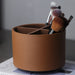Nordic Style Rotating Leather Desktop Storage Box - Orange
