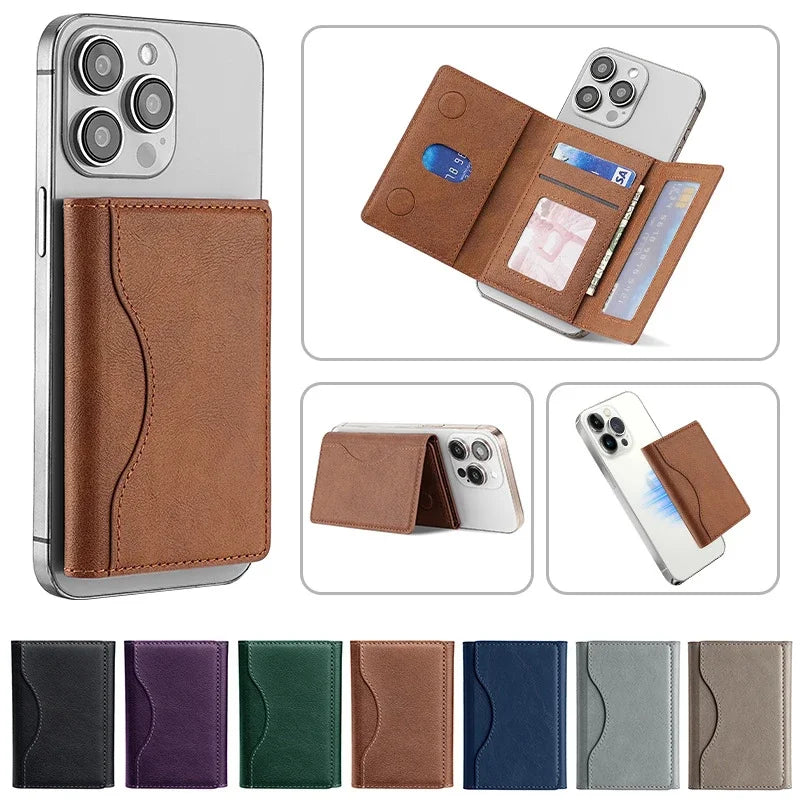 Trifold Magnetic Phone Wallet with Card Slots Compact - WO2MEN