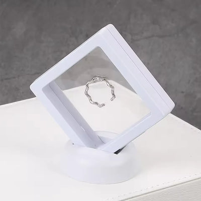 Refined Floating Frame Jewelry Box Display Set Rings - WO2MEN