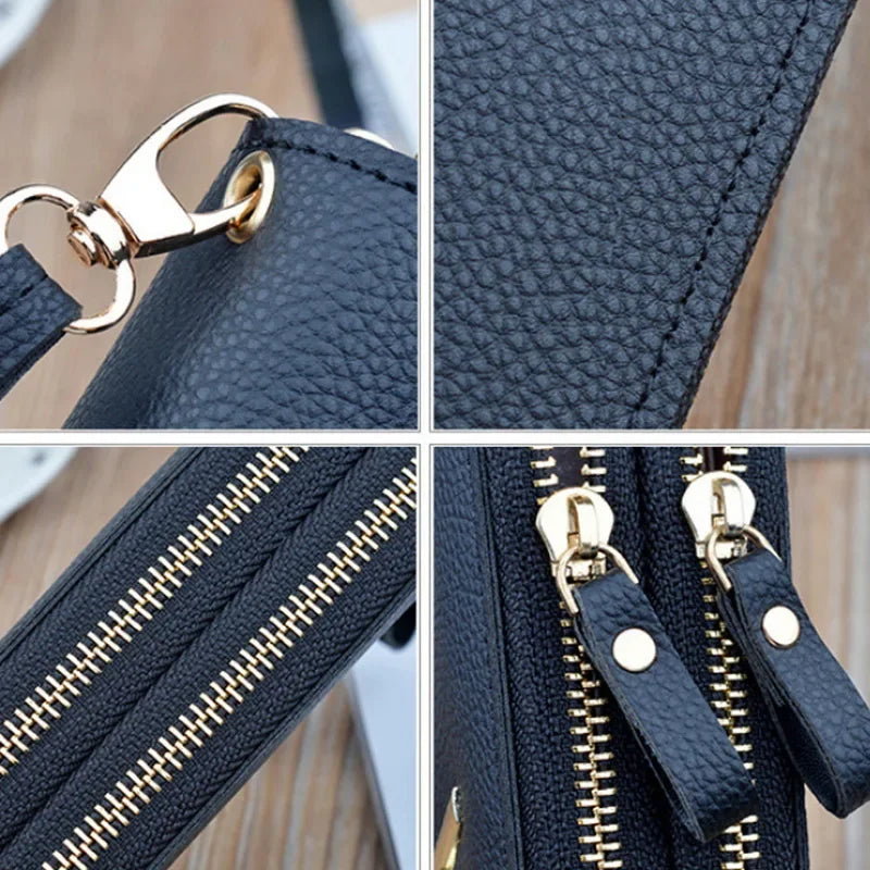Zip Around Wallet with Tassel Strap Quilted Pattern