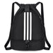 Drawstring Gym Backpack with Bottom Zipper Closure - Black V3