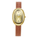Elegant Belt Style Watch With Vintage Dial Oval Case - Gold