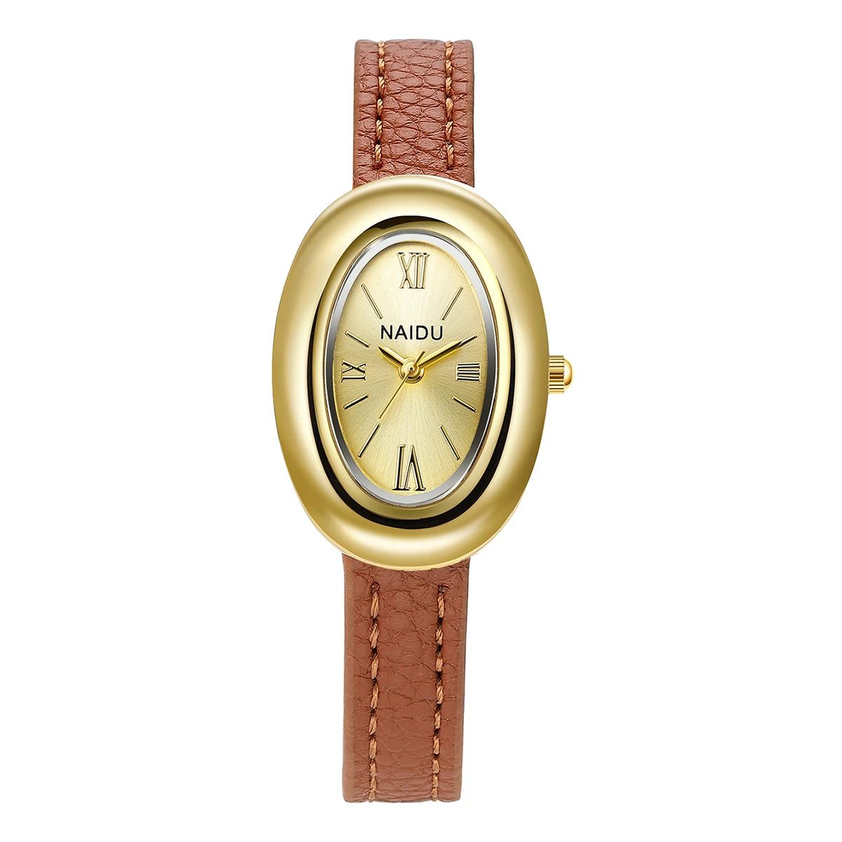 Elegant Belt Style Watch With Vintage Dial Oval Case - WO2MEN