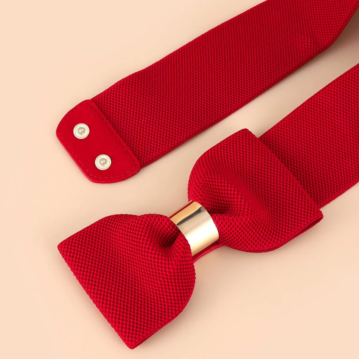 Butterfly Bow Buckle Dress Belt with Stretch Fit