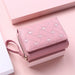 Mini Zip Wallet with Woven Pattern Card Holder - Pink