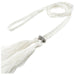 Women Braided Tassel Belt Knot Decorated Waist Rope - White