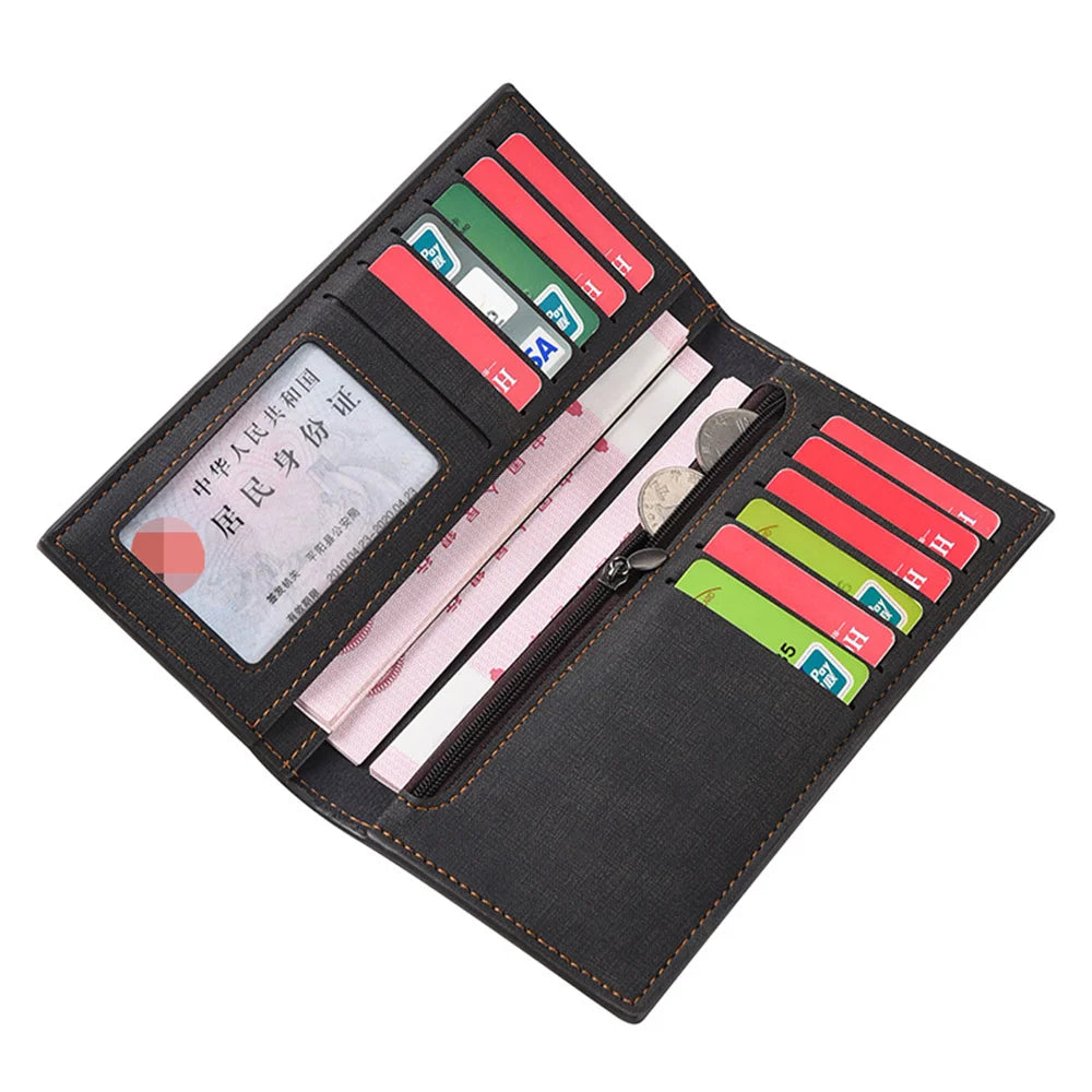 Long Wallet with Multiple Card Slots And Zipper Pocket