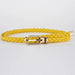 Braided Waist Belt with Classic Buckle Clasp Detail - Yellow