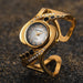 Elegant Women Bracelet Watch with Crystal Embellishment - Gold Black
