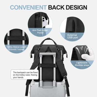 Laptop Backpack With USB Port Water Resistant