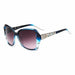 Square Sunglasses Crystal Embellished Temple Frame - Blue