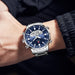 Dual Time Analog Digital Quartz Wristwatch Chronograph - Blue