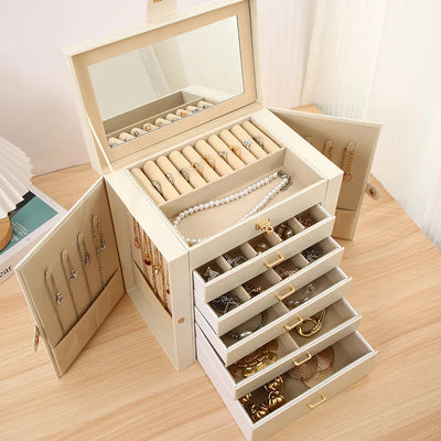Large Capacity Jewelry Storage Box with Drawers