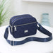 Crossbody Bag Quilted with Two Zip Compartments - Dark Blue