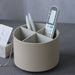 Nordic Style Rotating Leather Desktop Storage Box - Creamy White