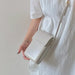 Compact PU Leather Flap Crossbody Bag Everyday Use - White