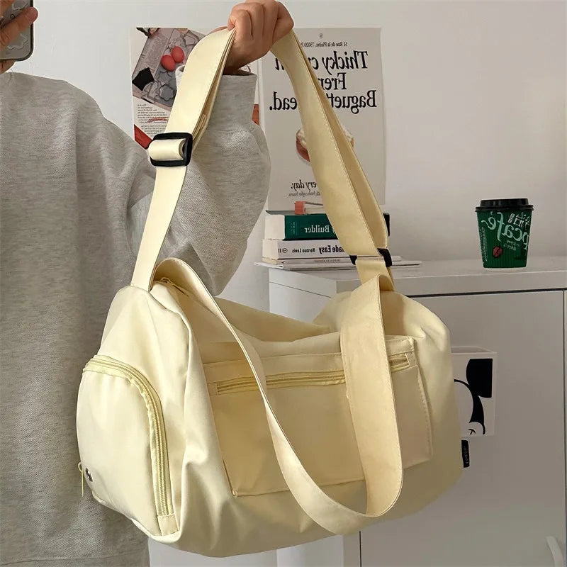 Crossbody Travel Tote Bag with Front Zip Pocket