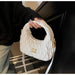 Quilted Wave Crossbody Bag With Delicate Logo Detailing - White