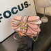 Petal Stack Crossbody With Riveted Buckle Chain Strap - Pink