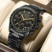 Chronograph Stainless Steel Watch with Water Resistance - Full Black