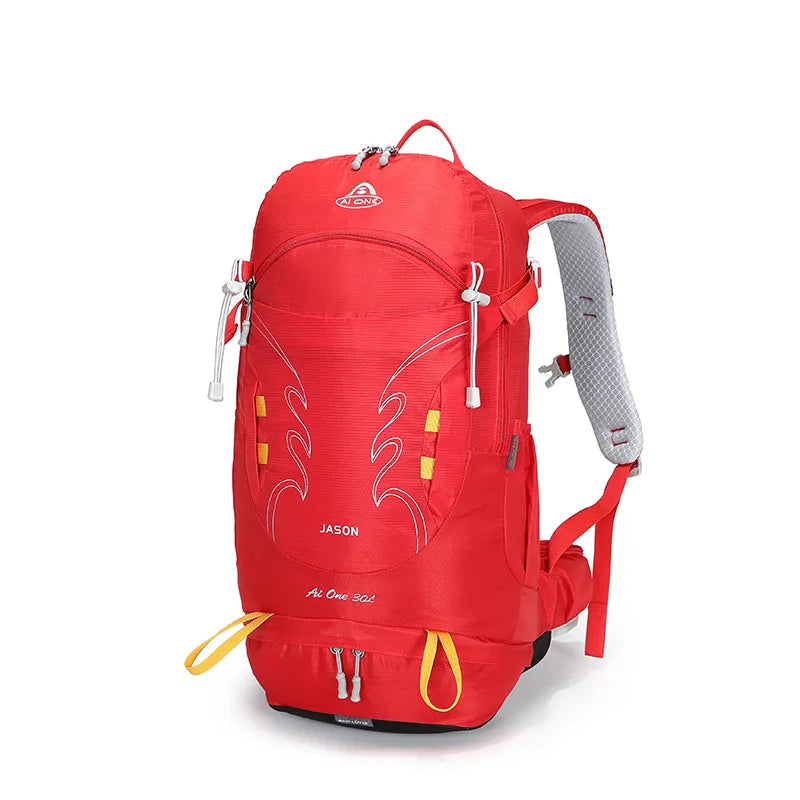 Lightweight All Weather Hiking Backpack with Rain Cover - Red