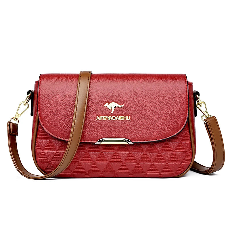 Crossbody Handbag with Geometric Triangle Pattern