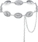 Waist Chain Belt with Concho Medallions Adjustable - Silver V3
