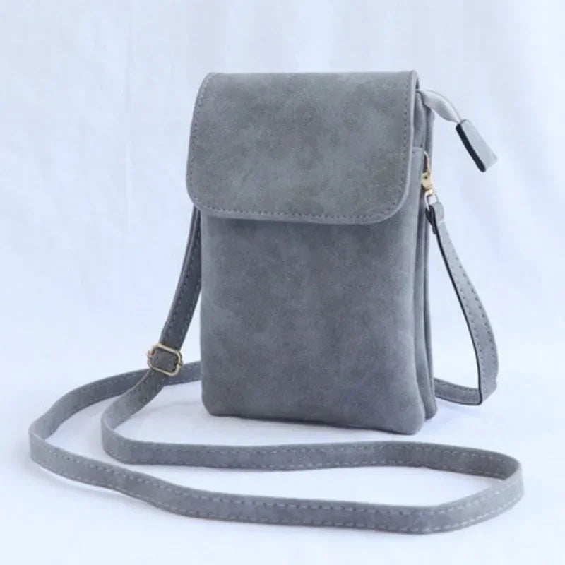 PU Leather Crossbody Bag with Flap Closure Compact