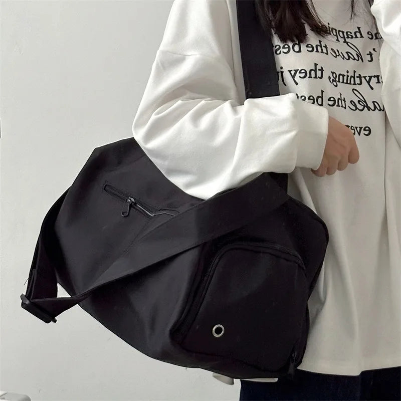 Crossbody Travel Tote Bag with Front Zip Pocket