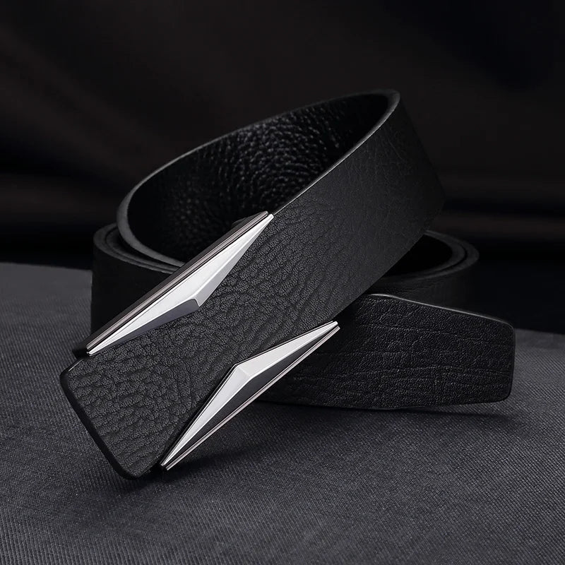 Belt with Geometric Buckle for Smart Formal Wear