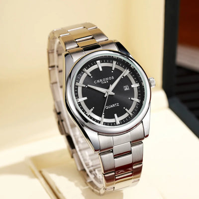 Luxury Quartz Wristwatch for Men with Date Display
