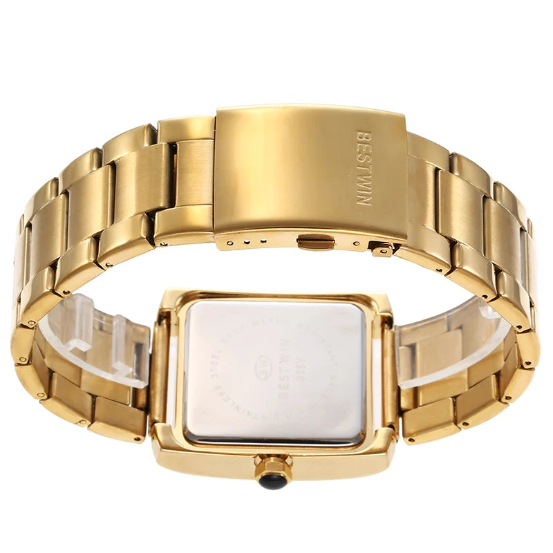 Rectangular Roman Dial Quartz Wristwatch with Date
