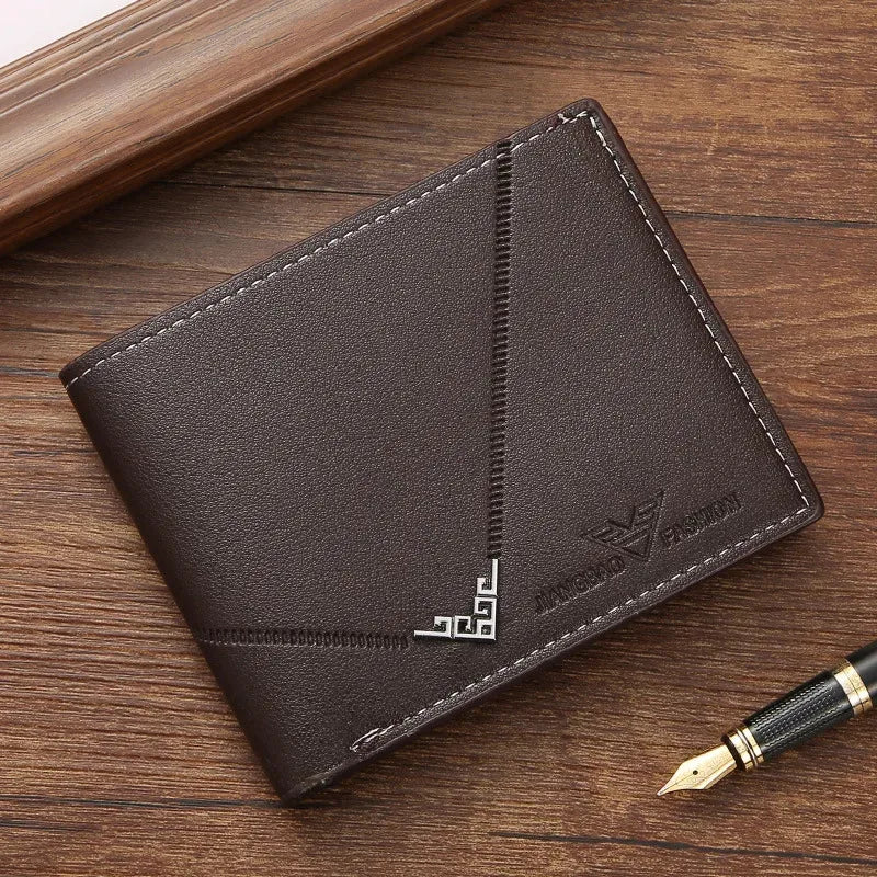 Geometric Stitch Card Holder Wallet with Slim Frame