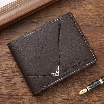 Geometric Stitch Card Holder Wallet with Slim Frame