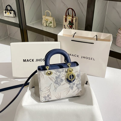 Floral Mini Handbag with Graceful Charm Hardware Set