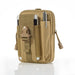 Outdoor Survival Tool Kit Pouch Military Waist Pack - Khaki